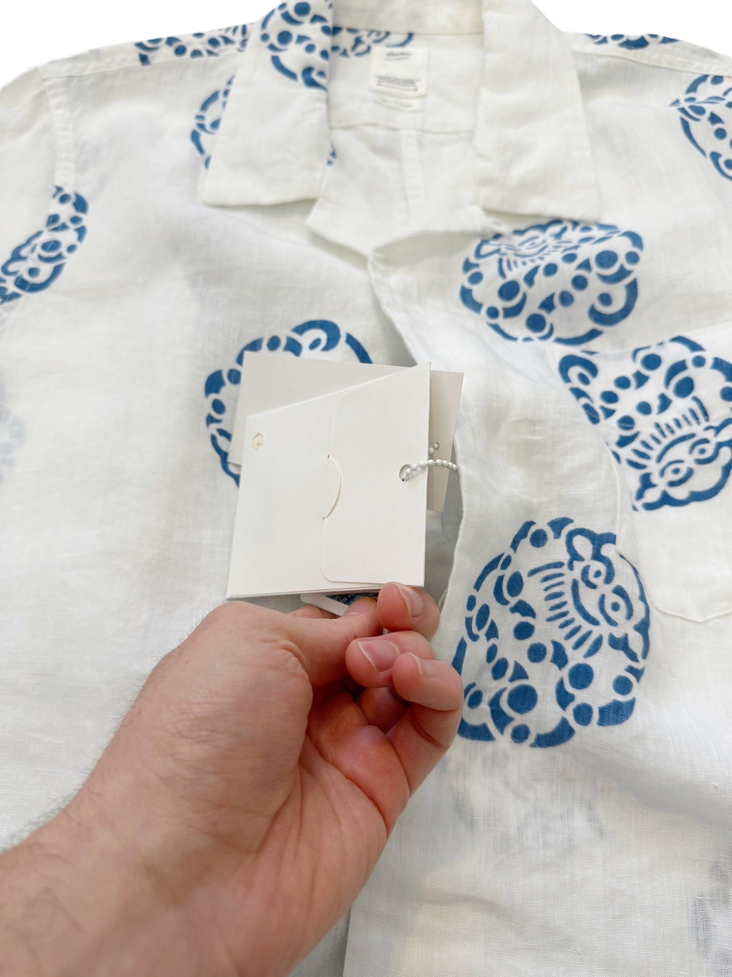 Linen “Little Clouds” Free Edge Shirt