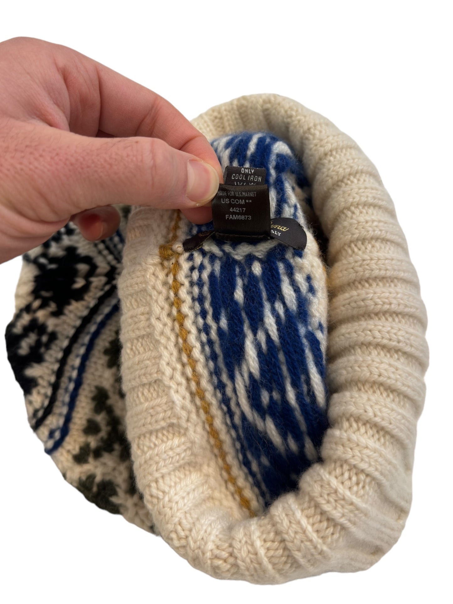 Intarsia 100% Cashmere Beanie