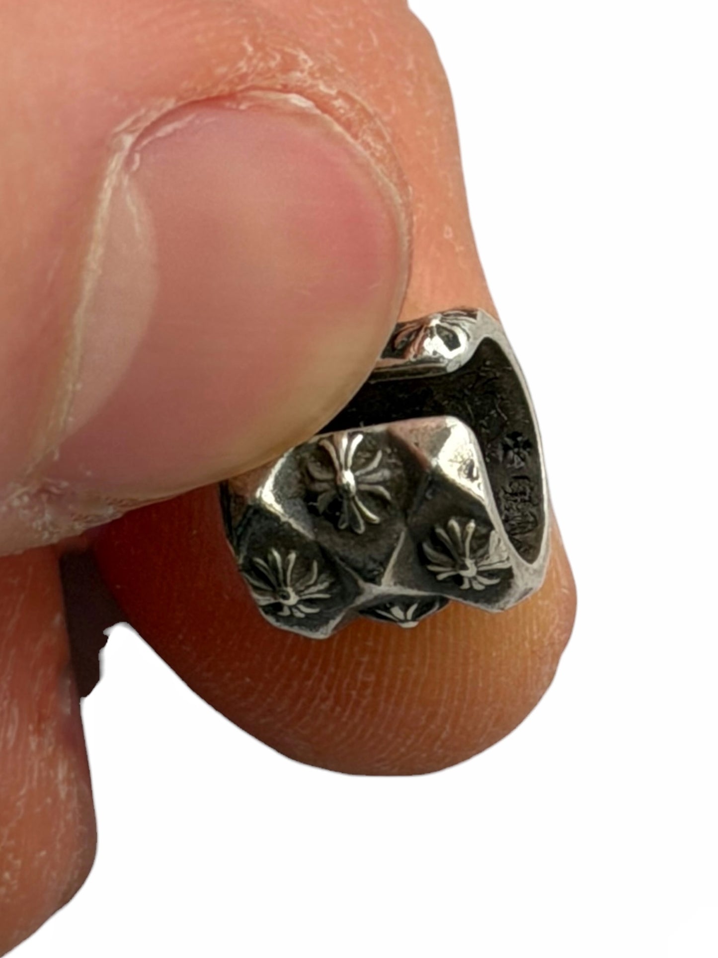 Pyramid Plus Stud Silver Ear Cuff Earring