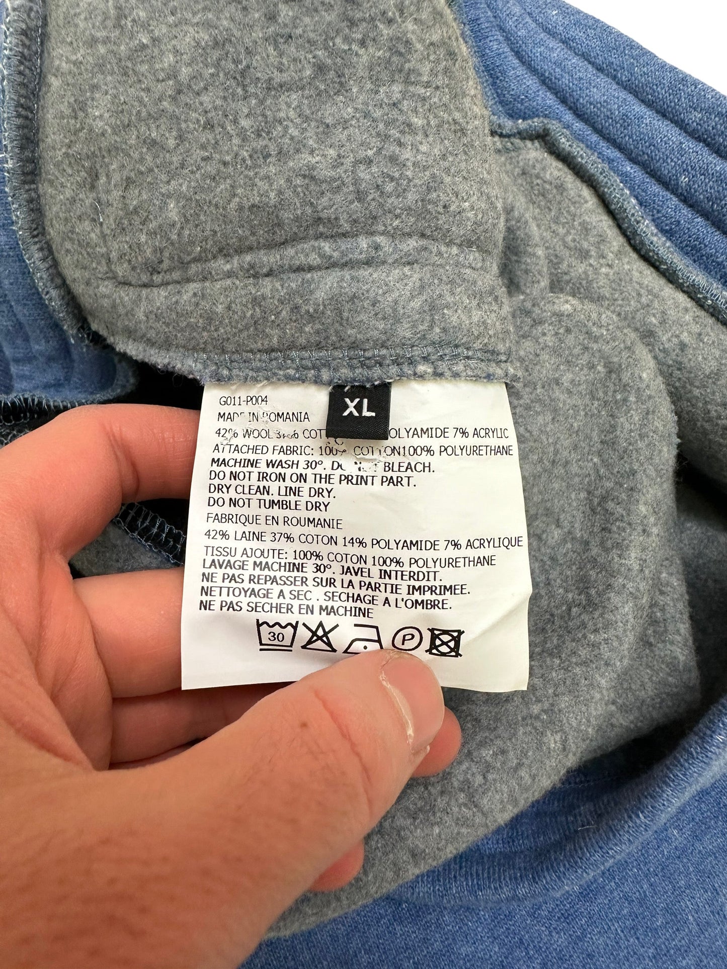 Wool Blend Leather Panel Sweats