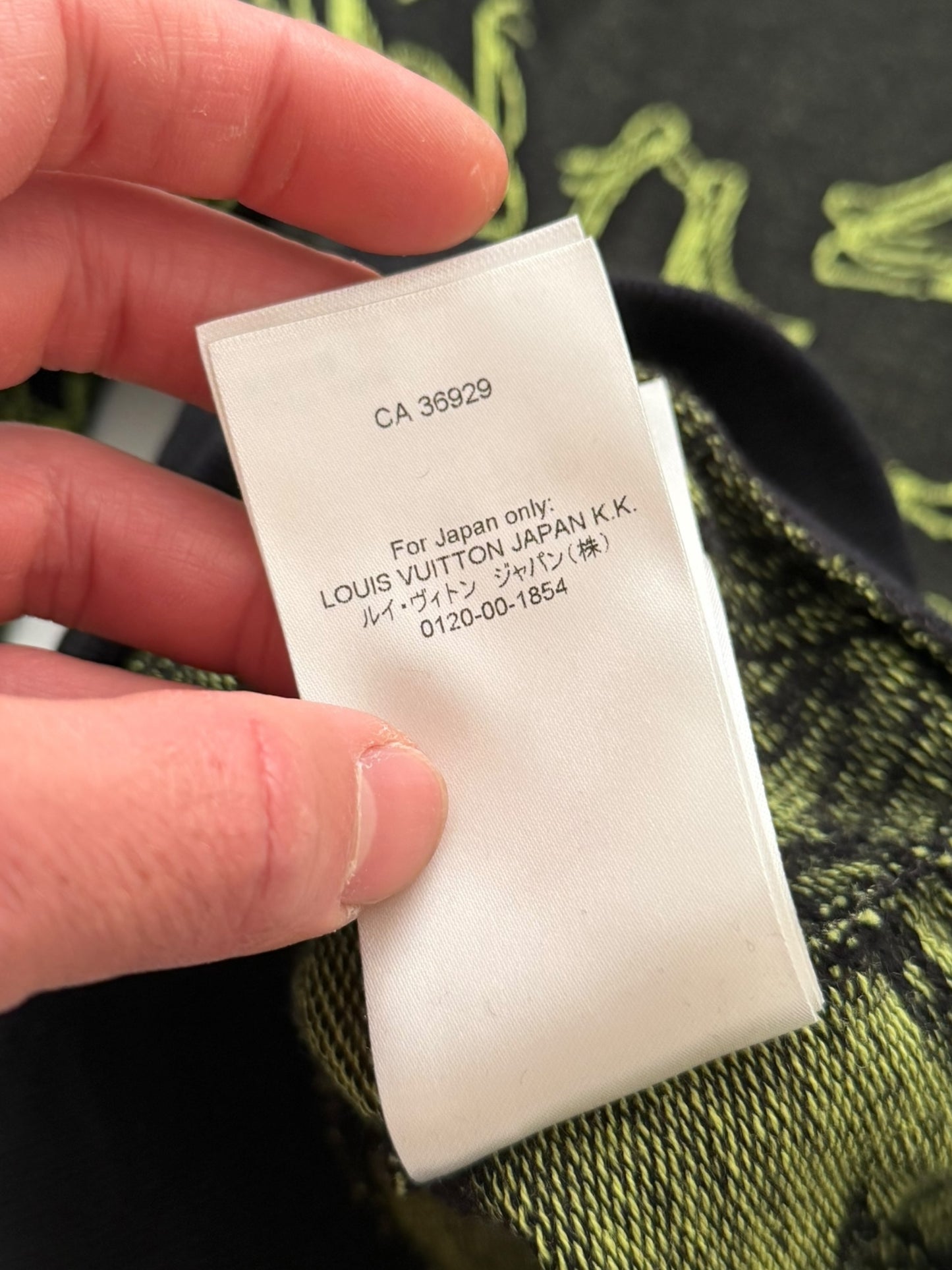 Virgil Wavy Logo Green Intarsia Knit Sweater