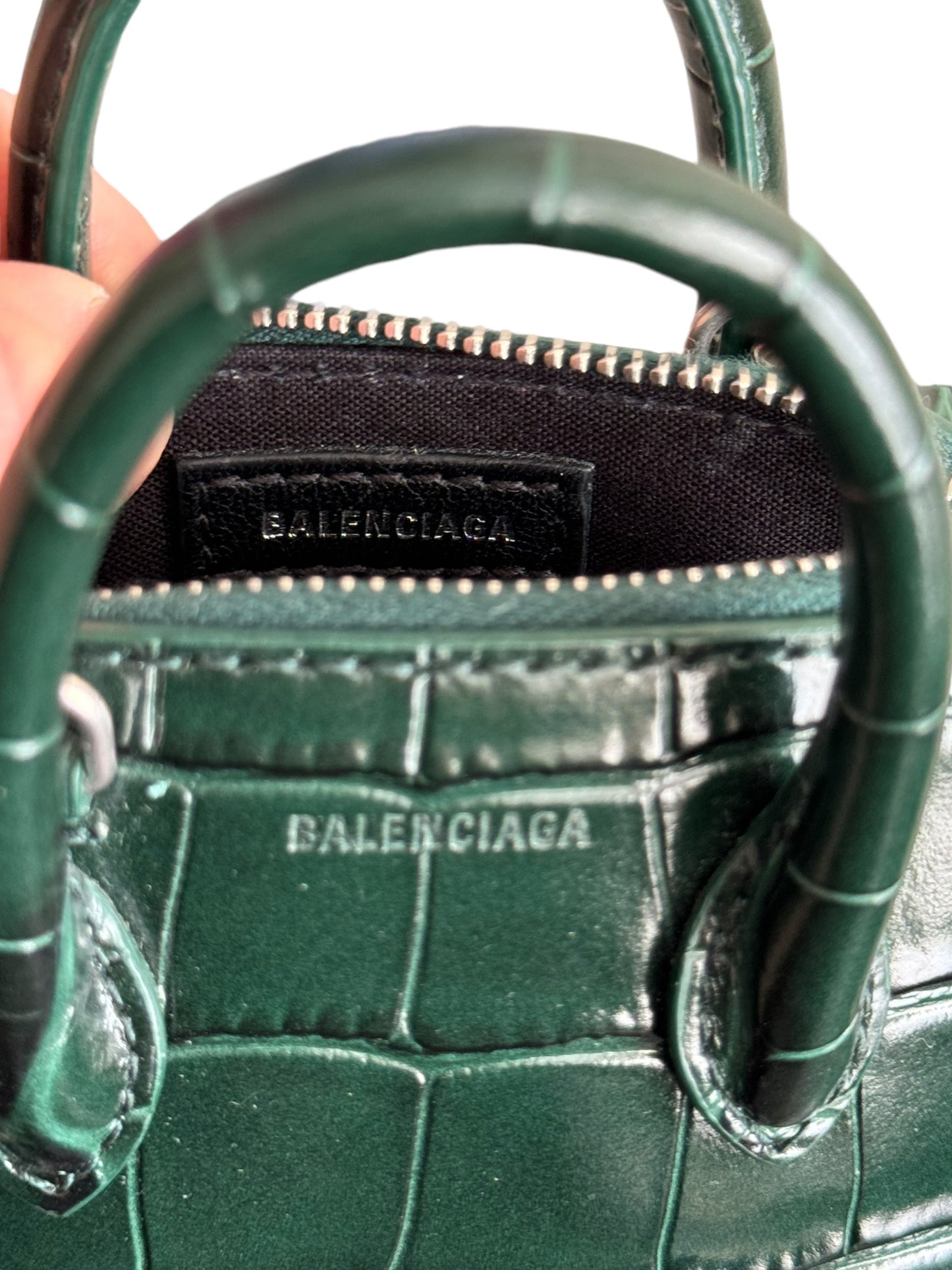 Green XXS Croc Embossed Bag