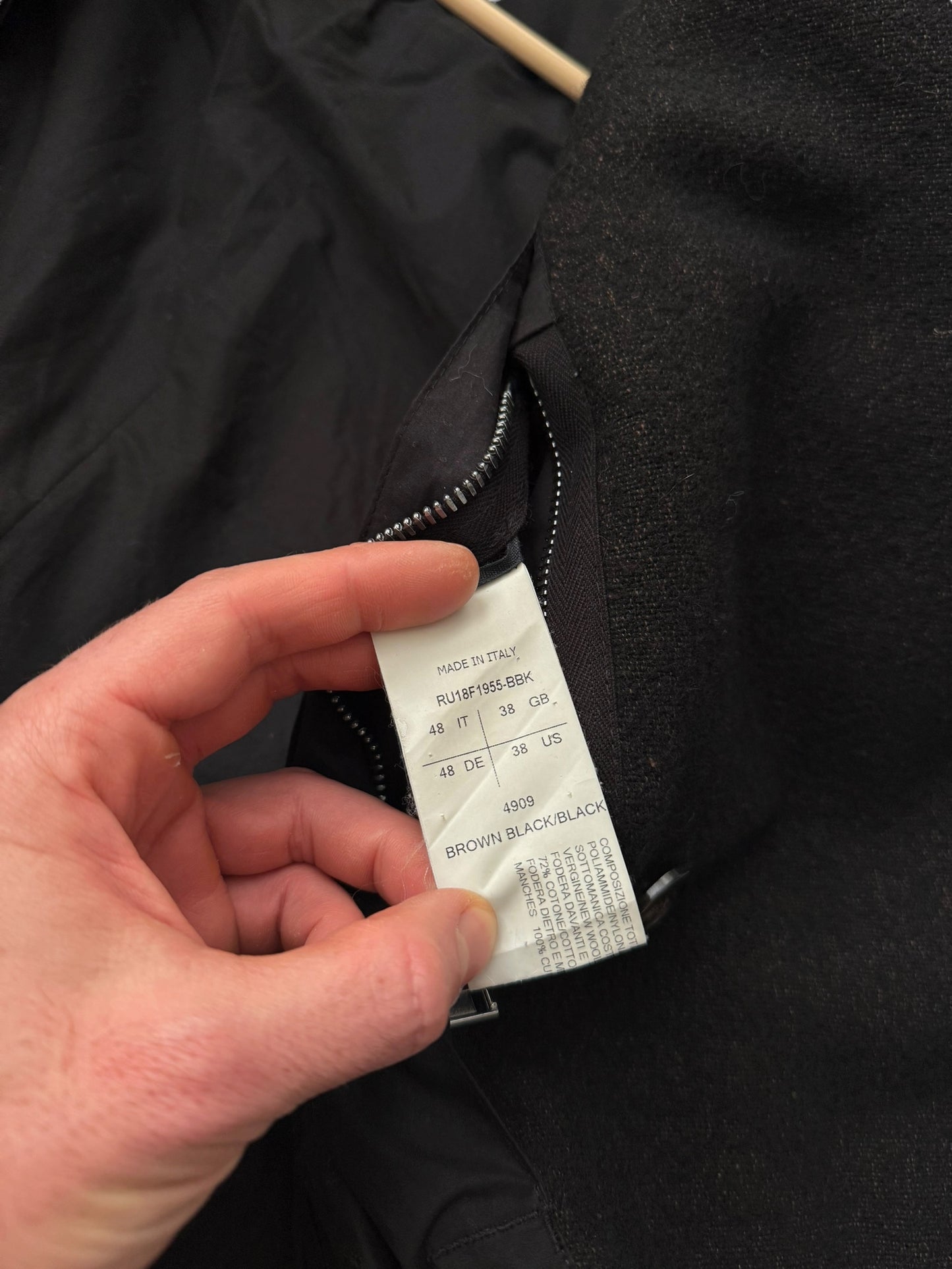 2018 Sisyphus Brown/Black Weave Double Breasted Coat