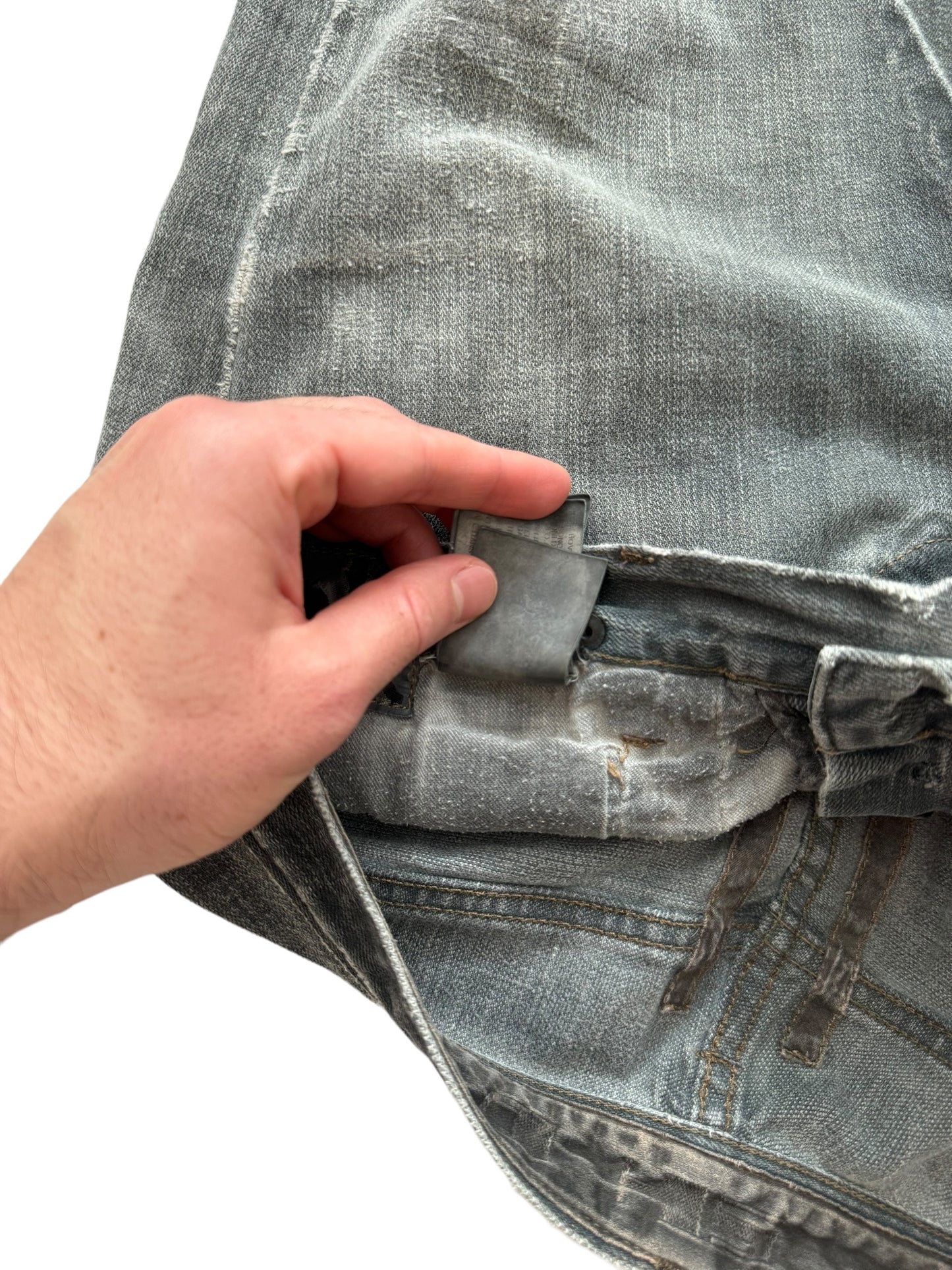 Vintage Shredded Skinny Grey Denim