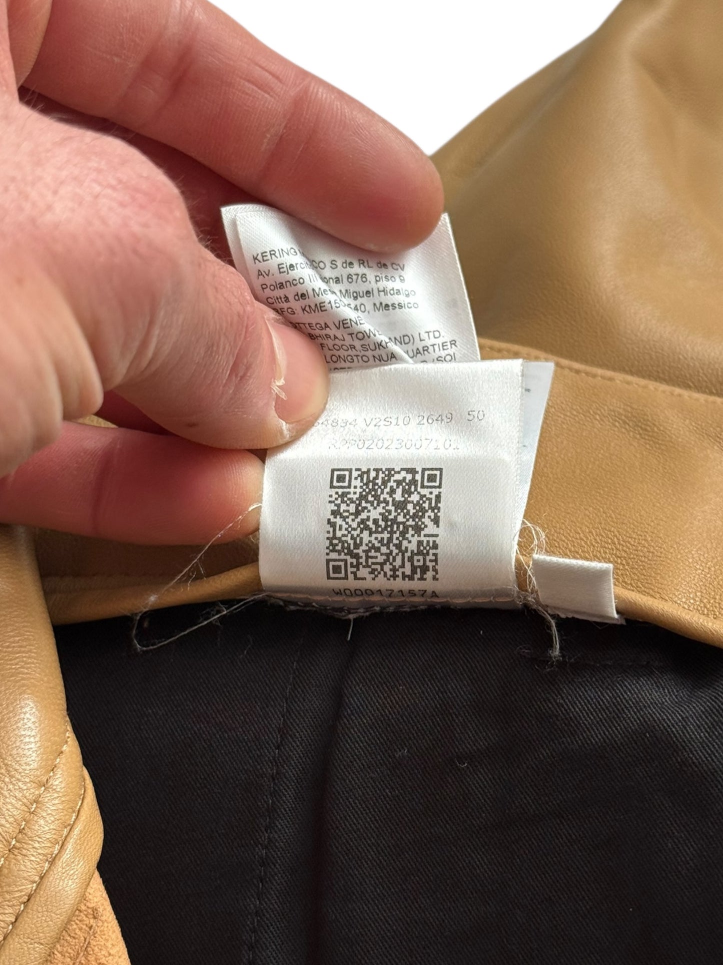 “Cashmere Nappa” Leather Pleat Baggy Pant