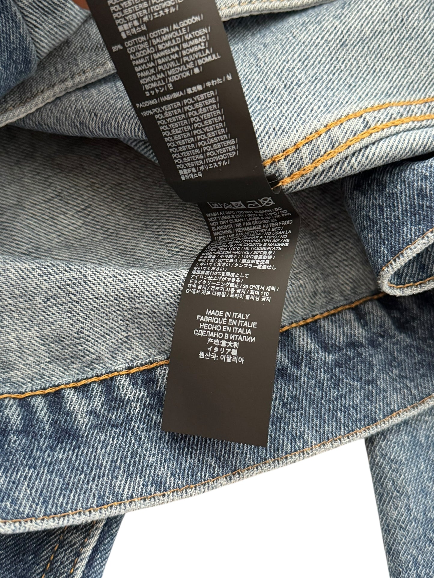 Japanese Wash Mandarin Collar Pleated Denim Trucker