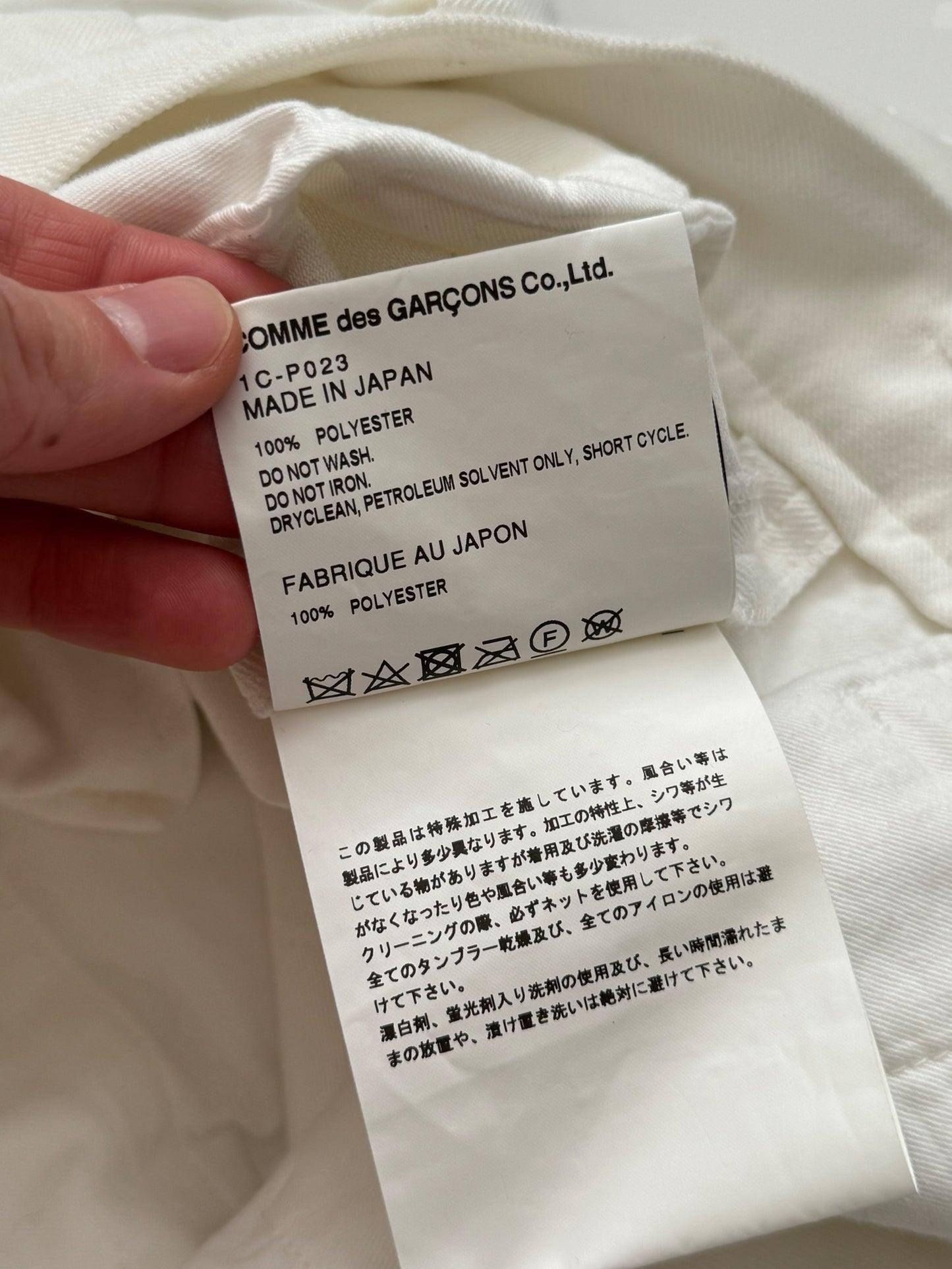 2018 Spiral Zipper White Trouser