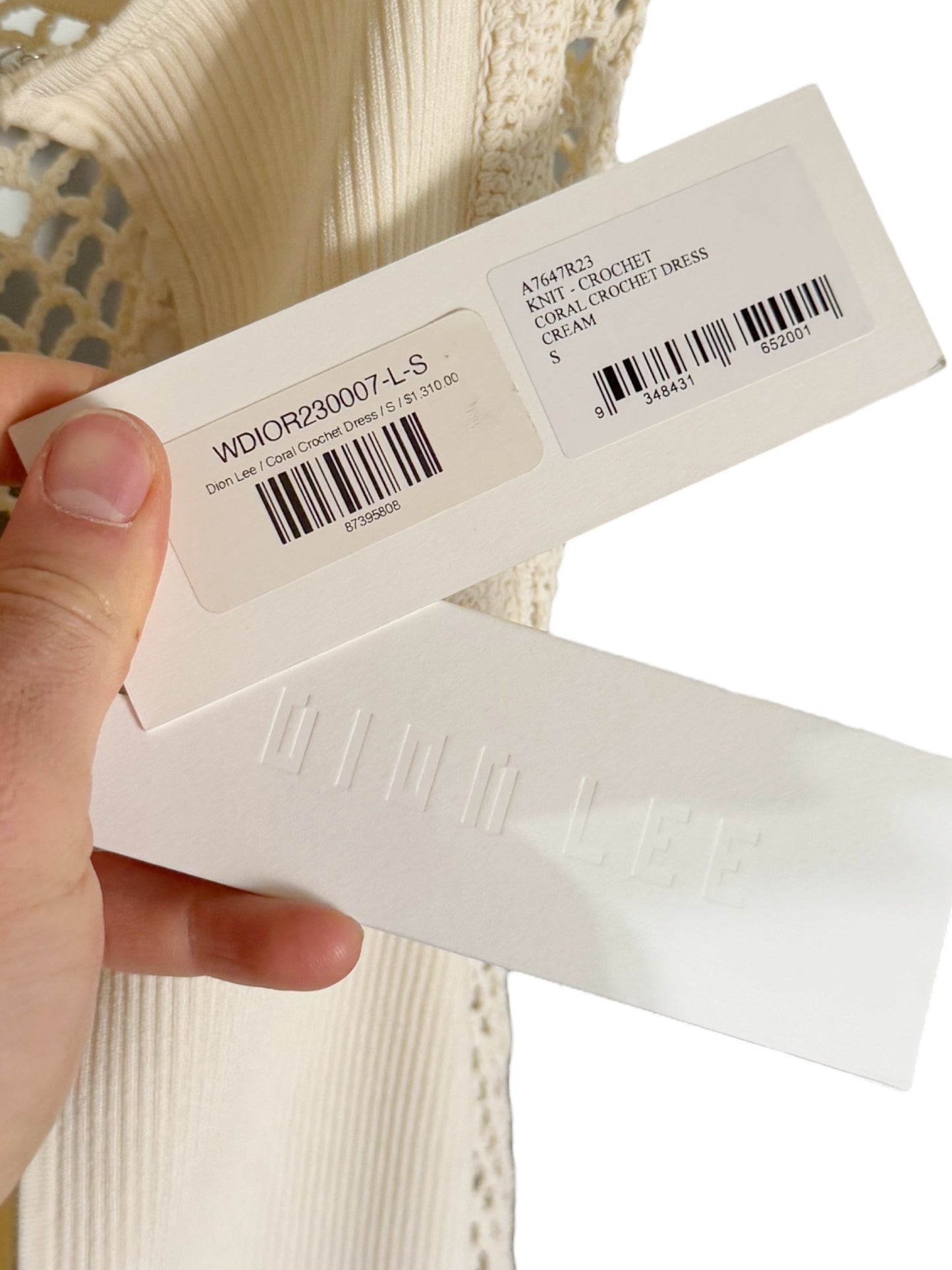 Coral Crocheted Structured Dress