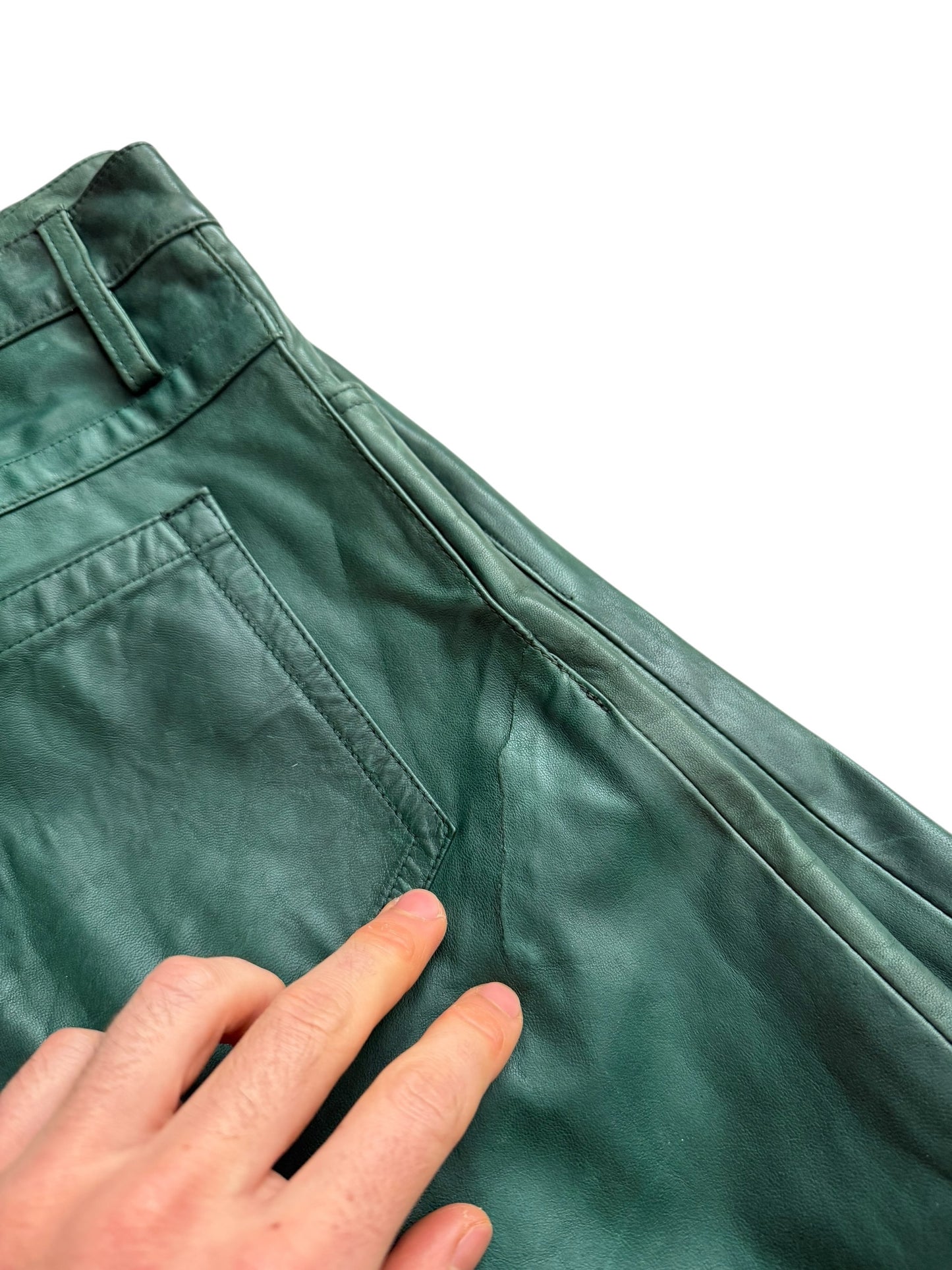 Green Leather Pants