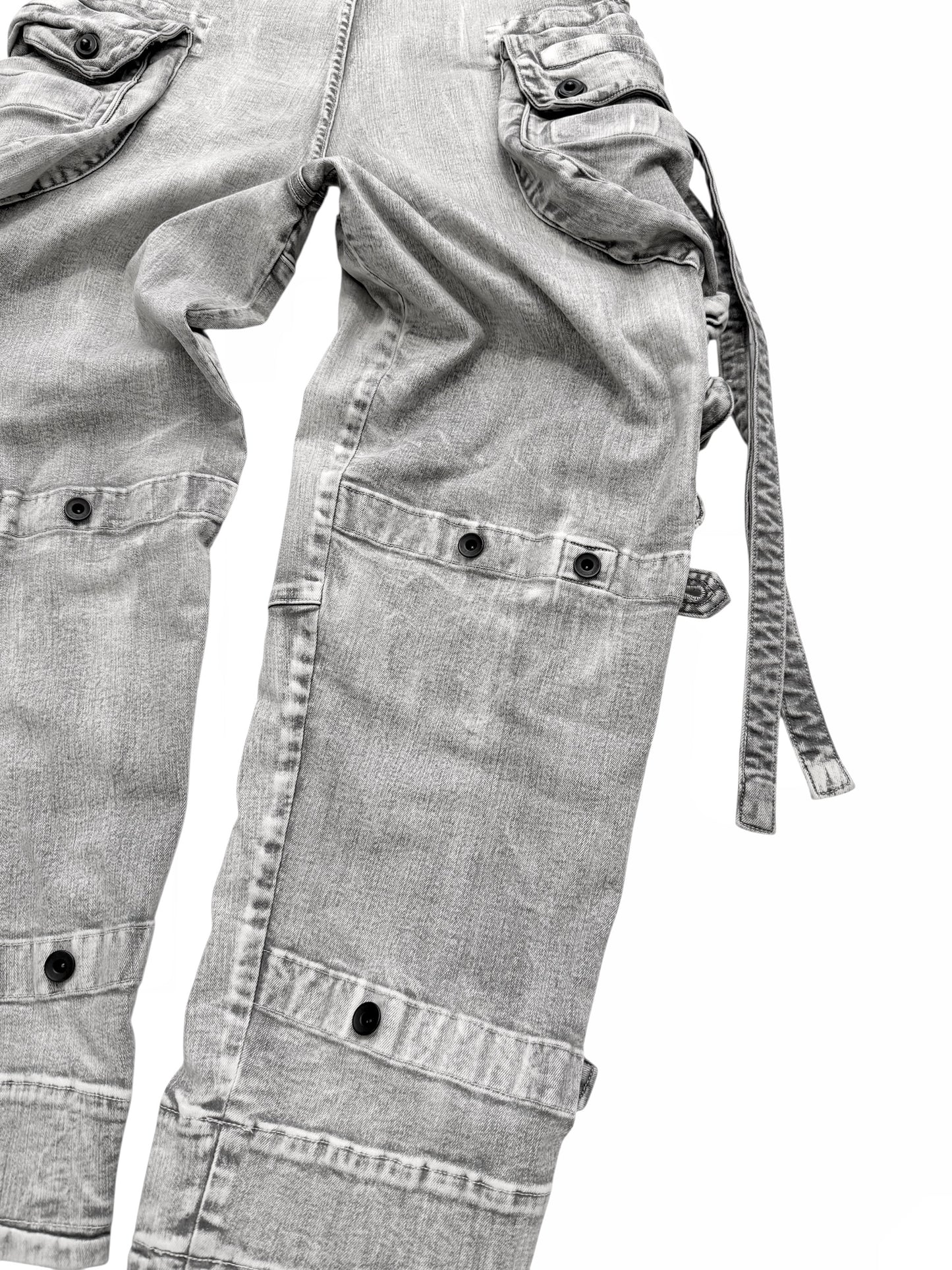 White Degrade Wash Gasmask Cargos