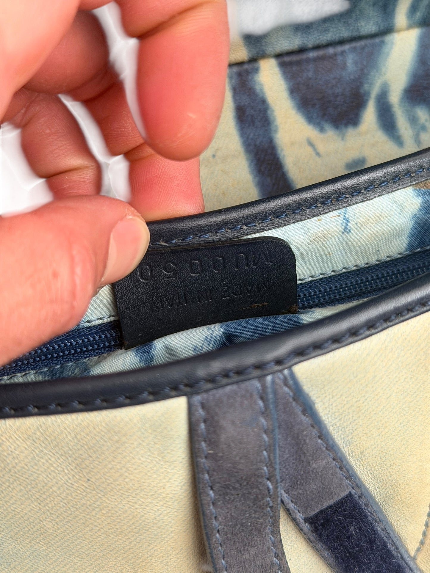 2000’s Galliano Tie Dye “Denim” Leather Saddle Bag