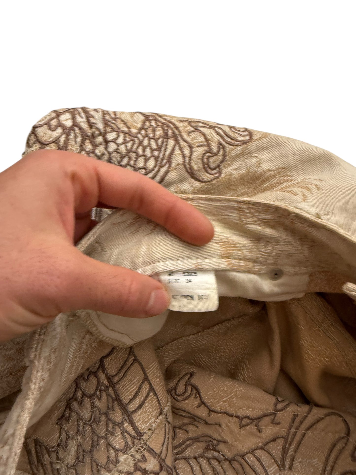 Sandy Jacquard Embroidered Dragon