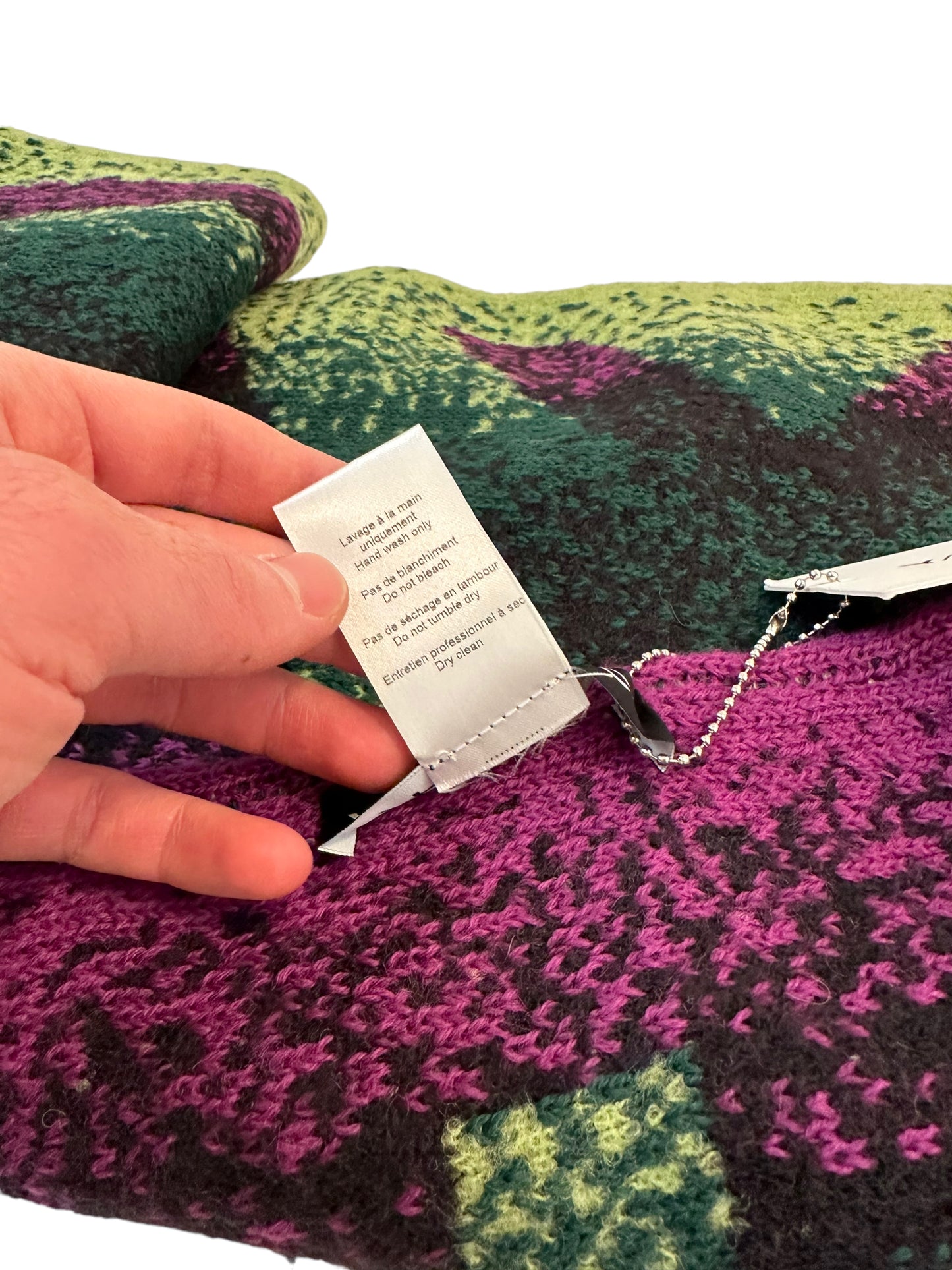 Giant Intarsia Purple/Green Scarf