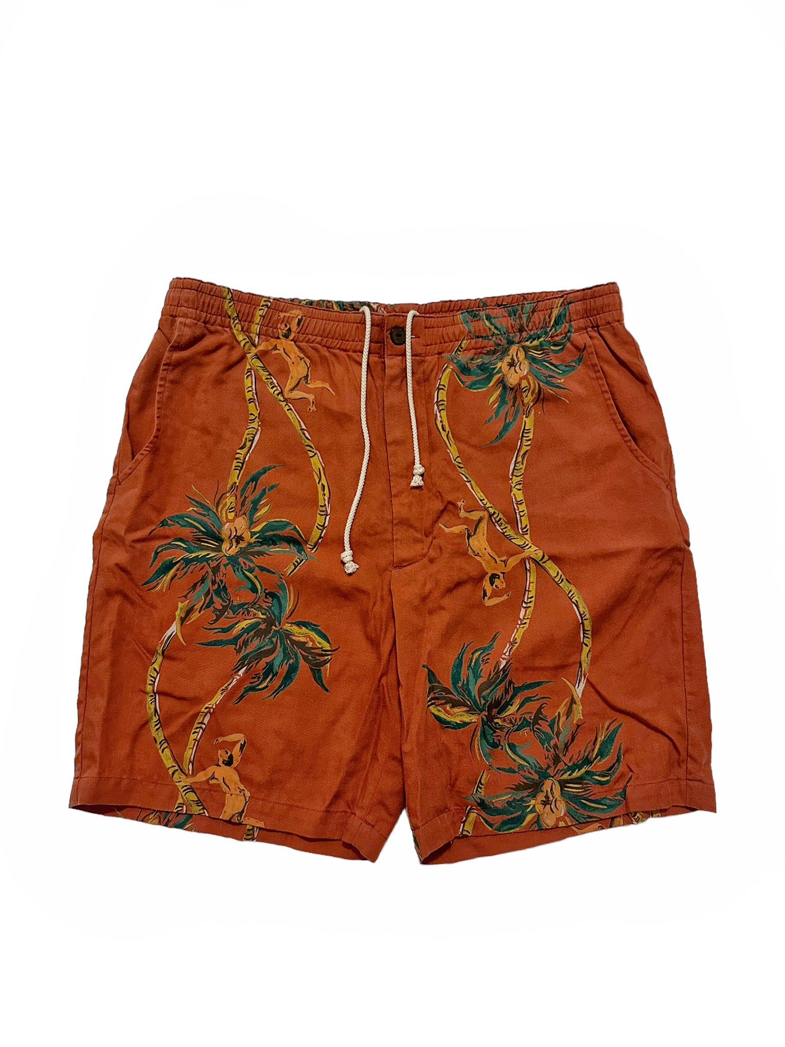 Rayon Hawaiian Painted Shorts