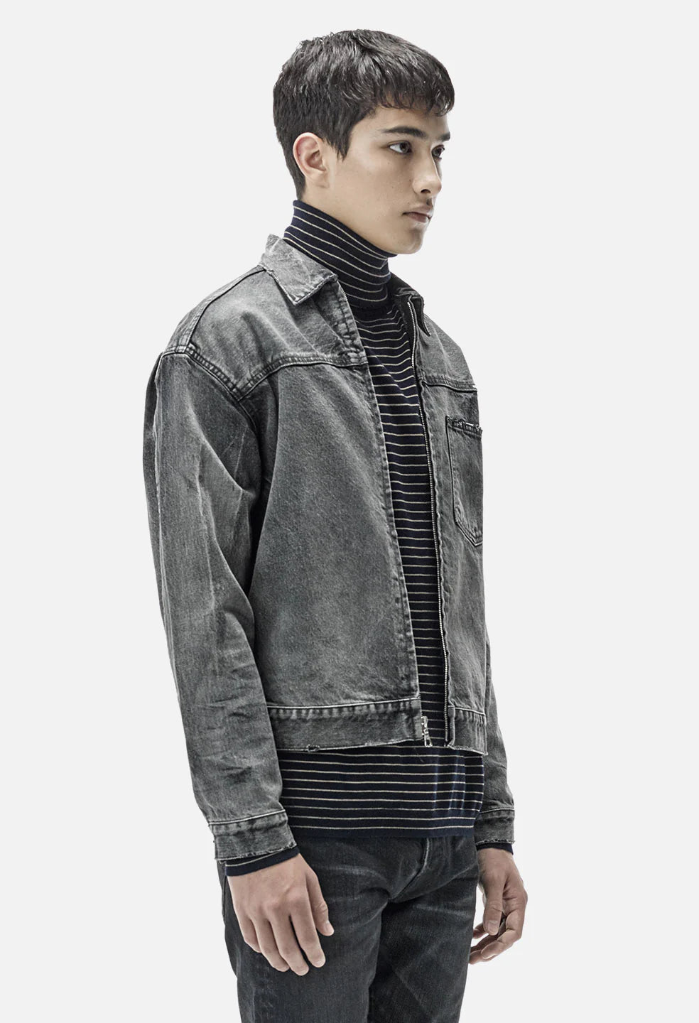 Stripe Turtleneck Sweater