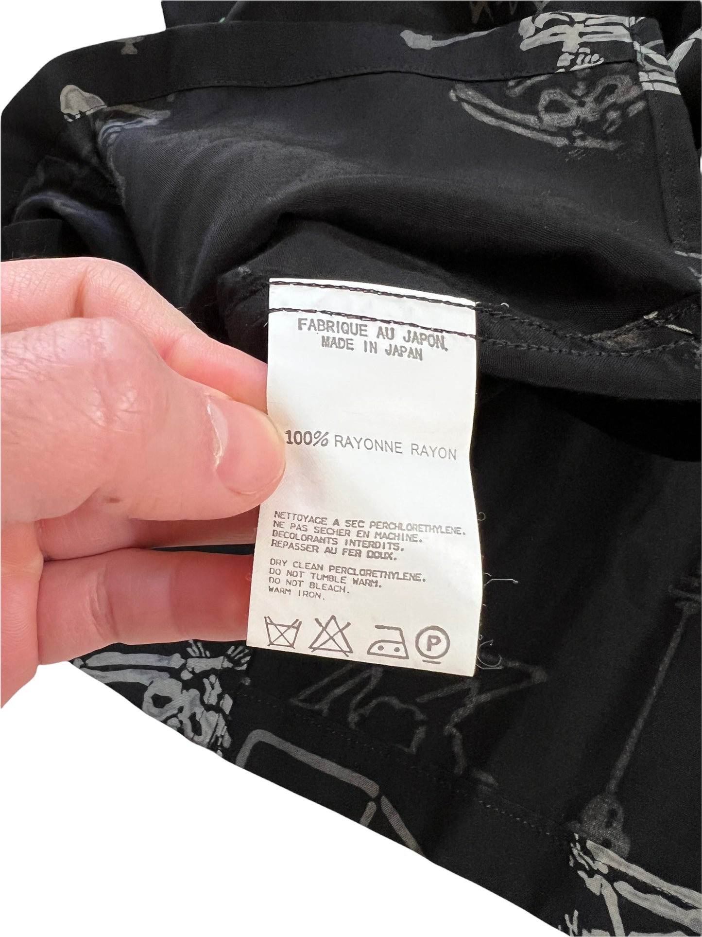 1995 Skeleton Rayon Shirt