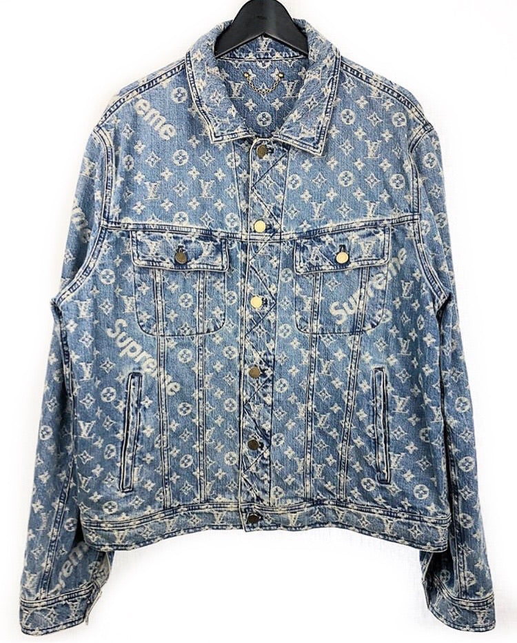 X Supreme Denim Monogram Jacket