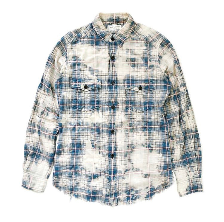 Saint laurent blue outlet flannel