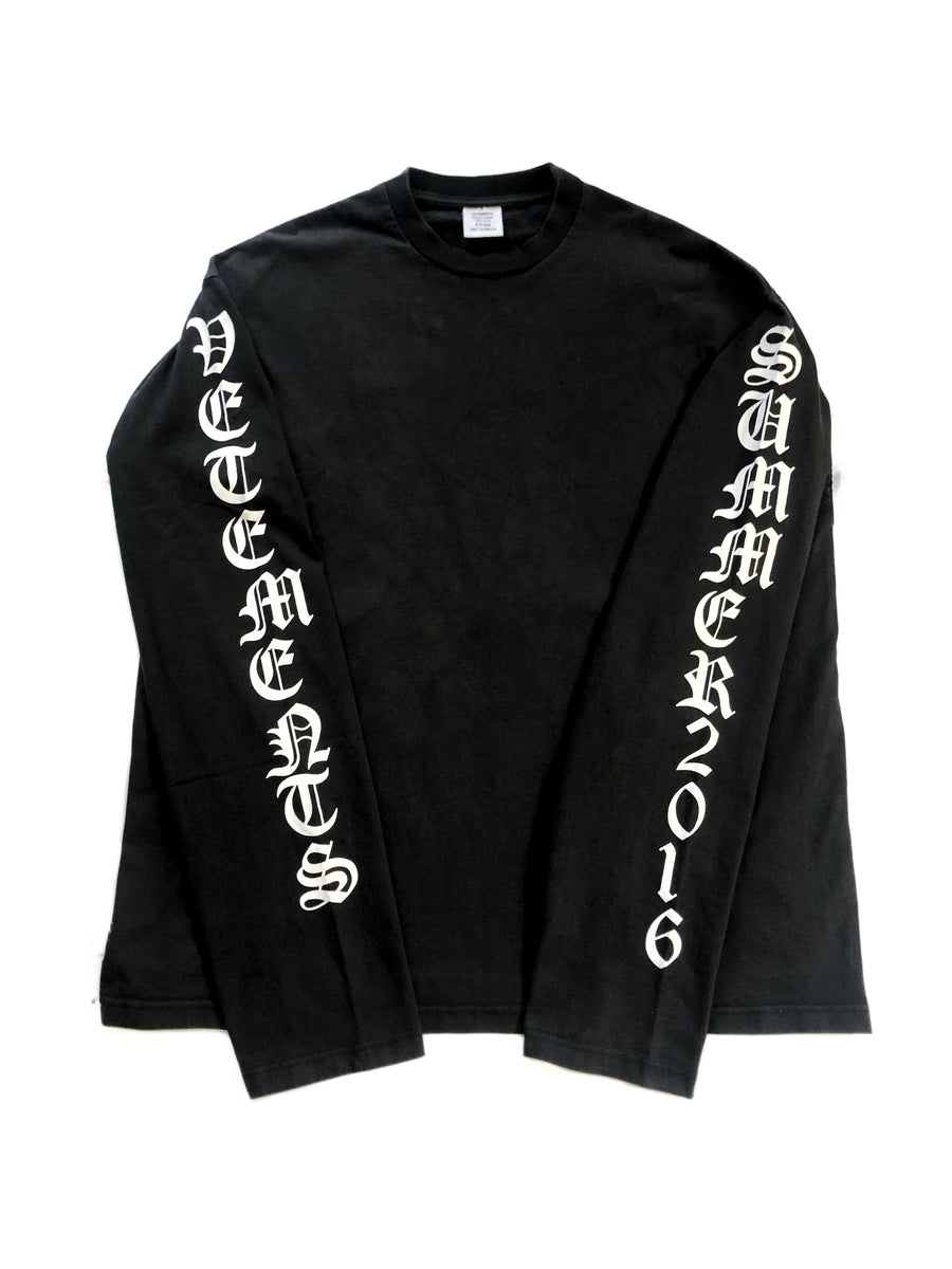 2016 Vetements “Summer 2016” Logo Long Sleeve Tee