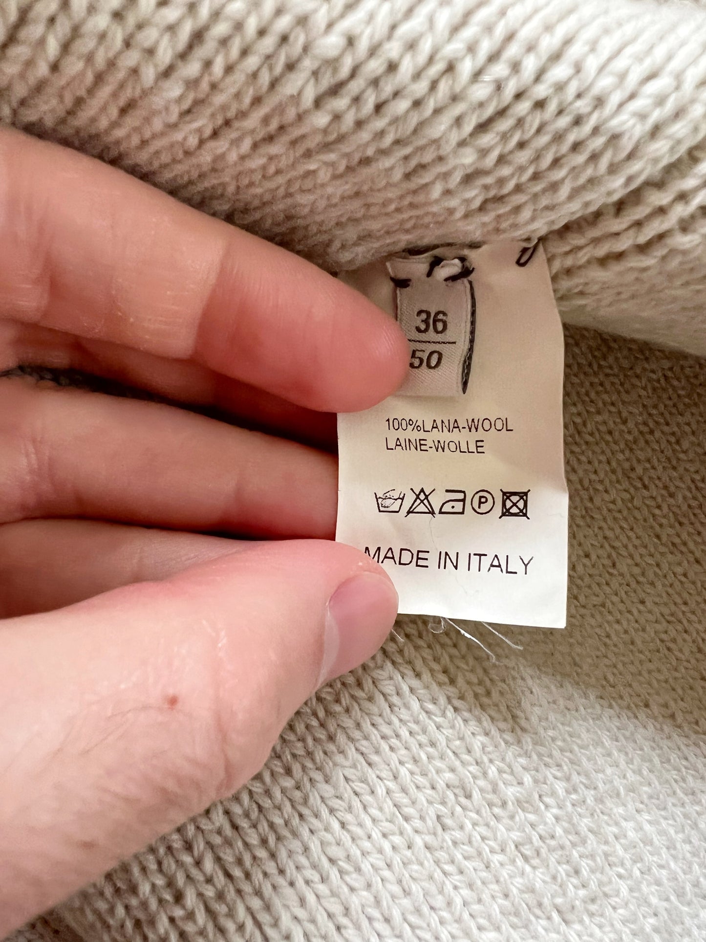 Cream Oversized Wool Cardigan