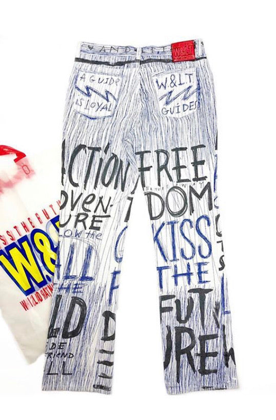 98 W< “A Fetish For Beauty” Graffiti Denim