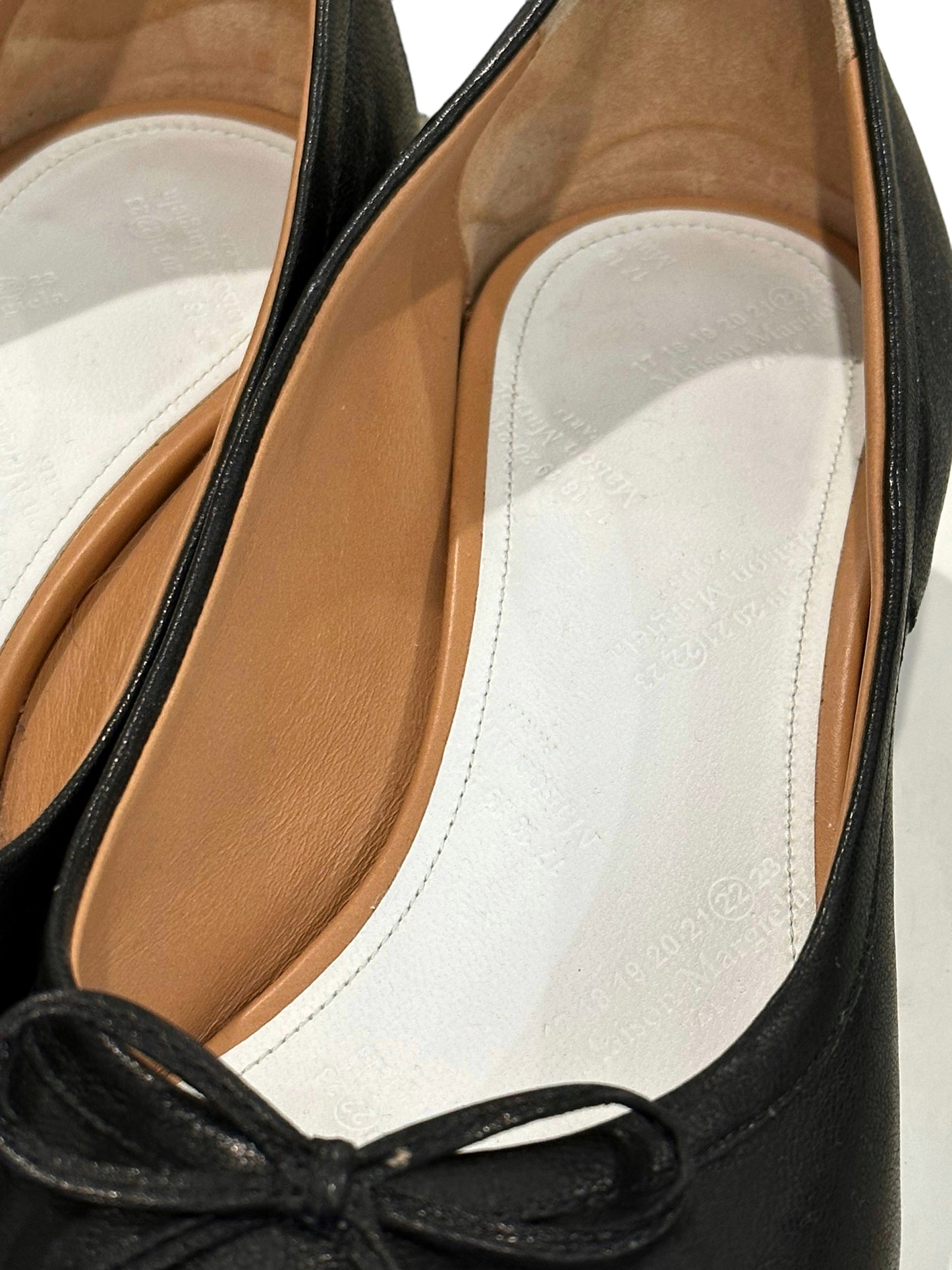 Leather Black Ballerina Tabi Heel