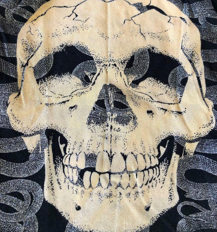 Hysterics (Hysteric Glamour) Glitter Snakes Skull Top – Archive