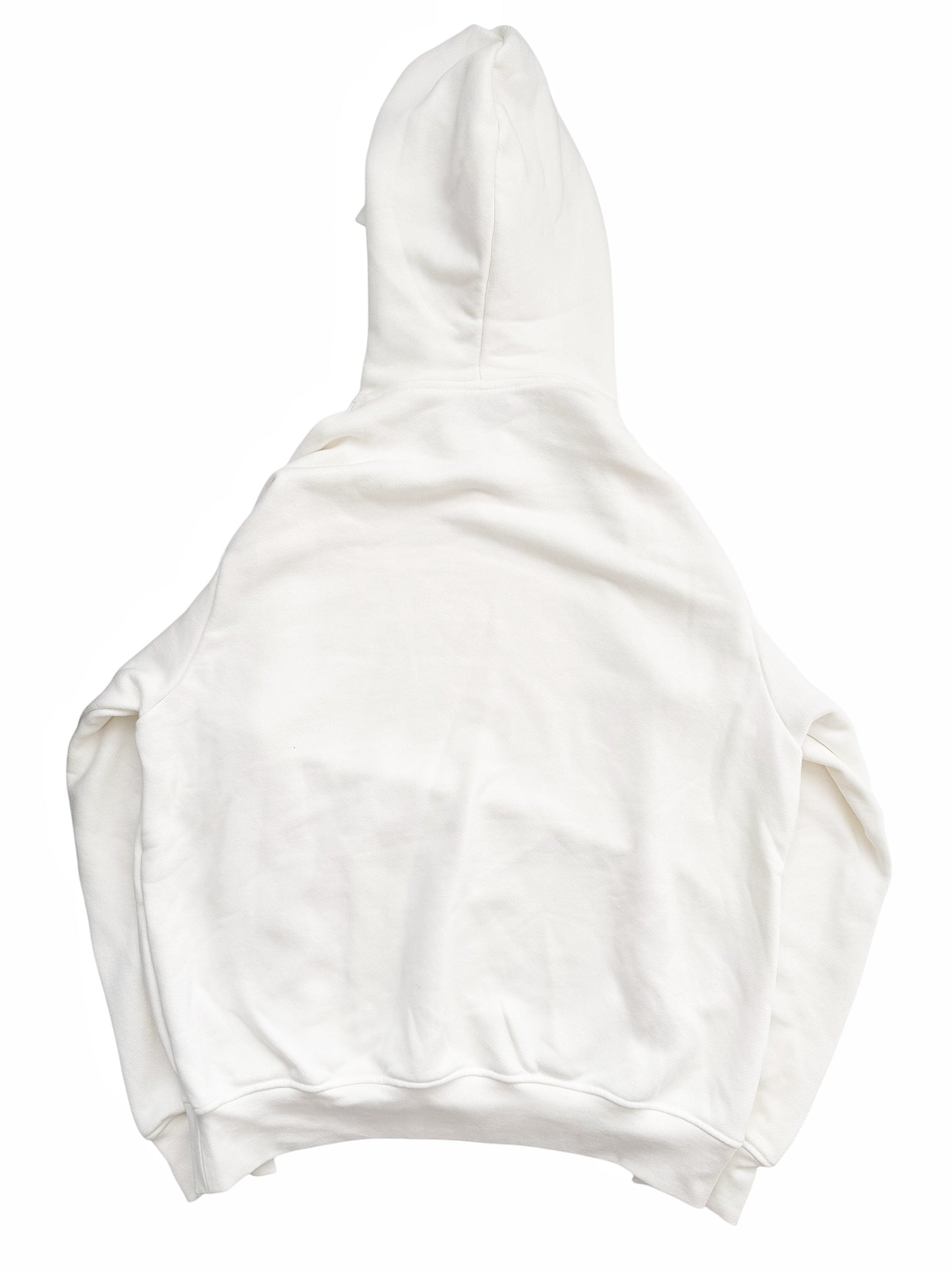 Embroidered Logo Pullover White Hoodie