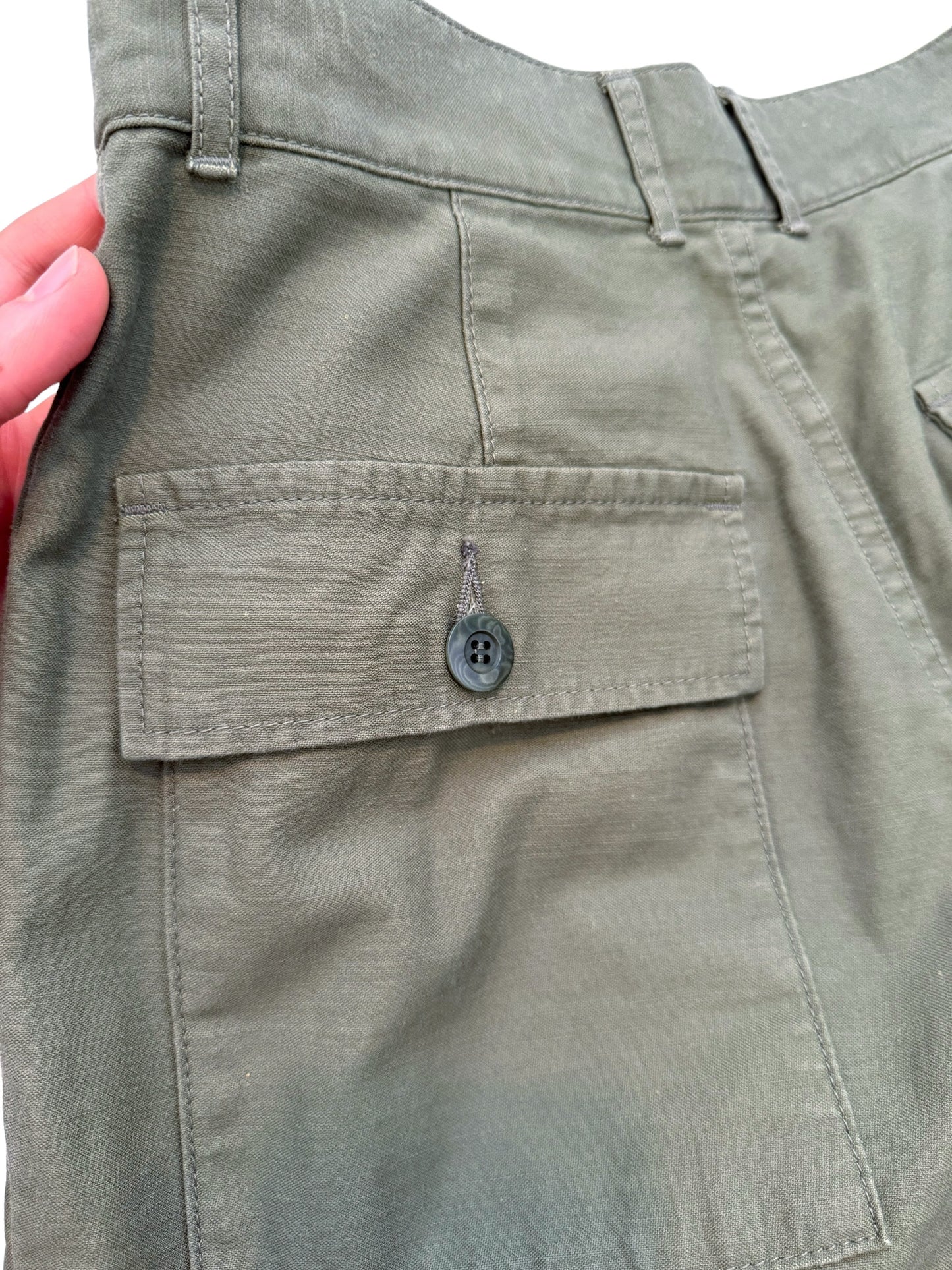 Pleated Baggy Olive Officer Pants