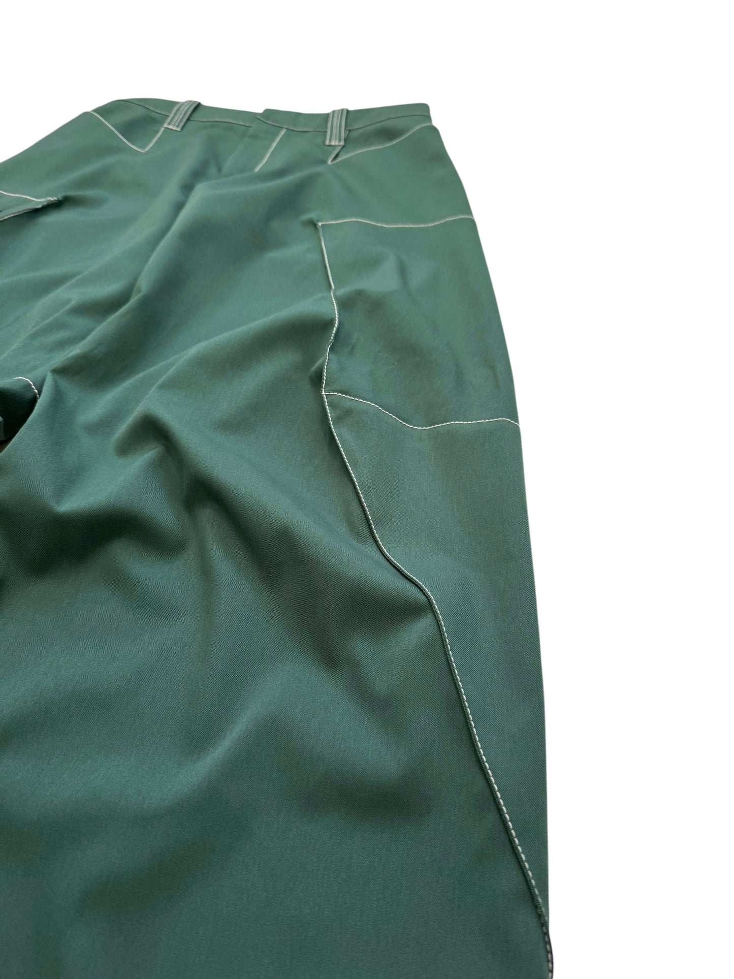 SS23 Angled Trouser Green Baggy Pant