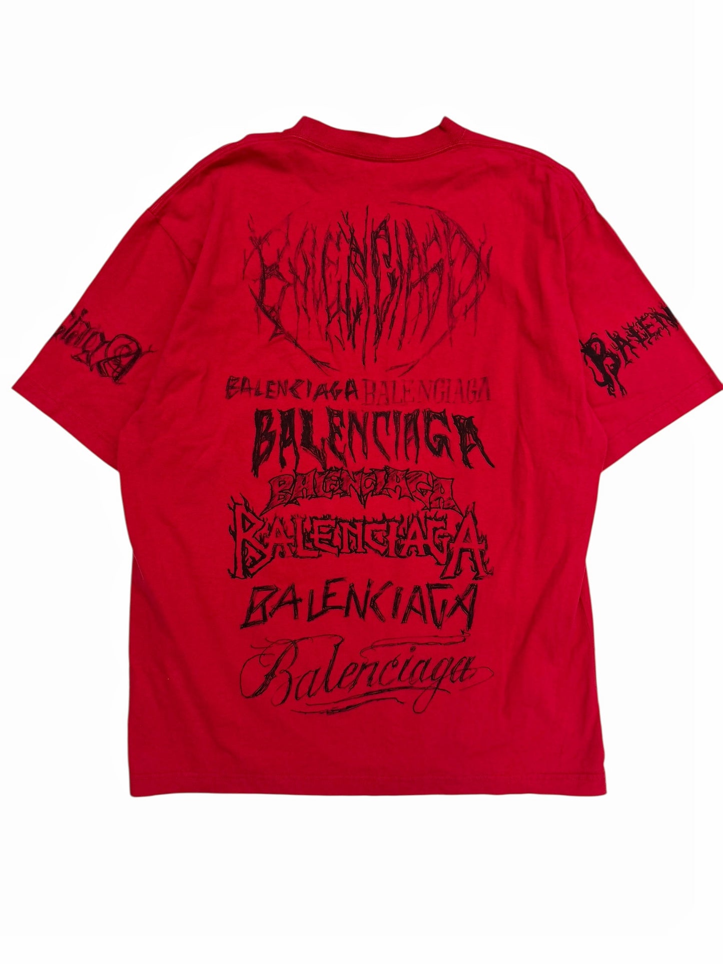 DIY Metal Goth Logo Red Shirt