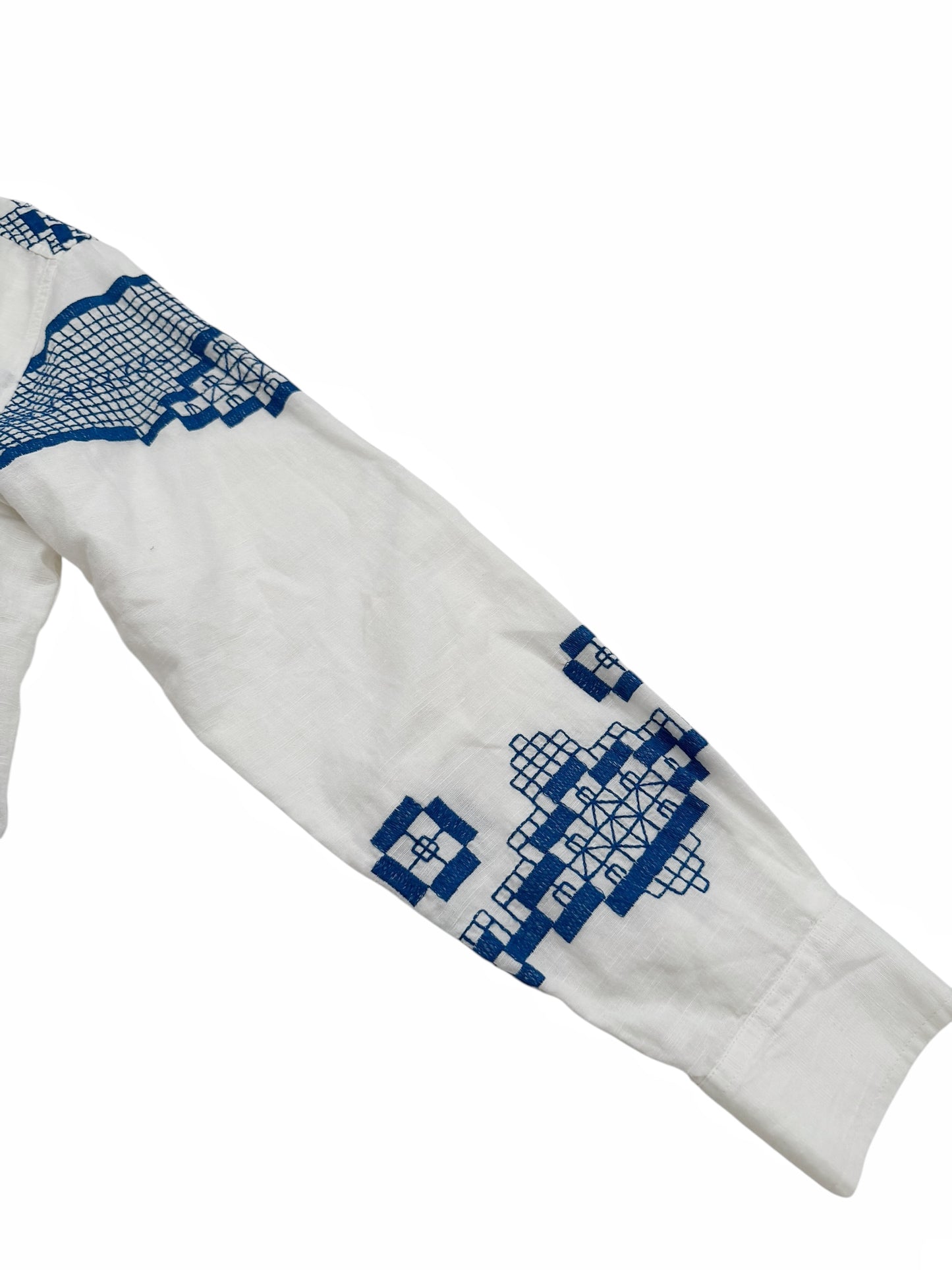 Blue Mosaic Linen Shirt