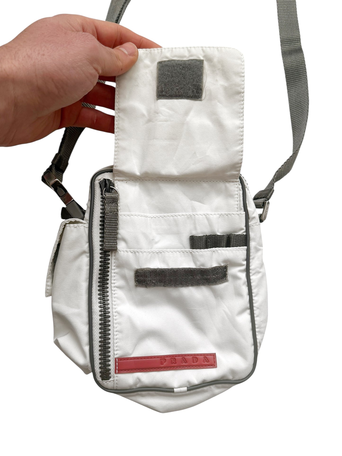 1999 White Nylon Crossbody Bag
