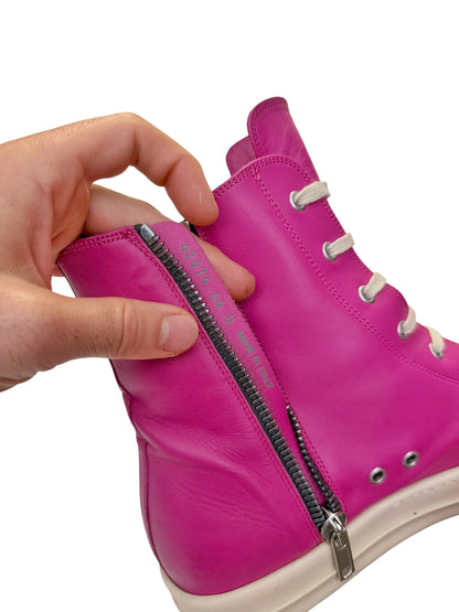 Edfu Hot Pink Leather High Ramones