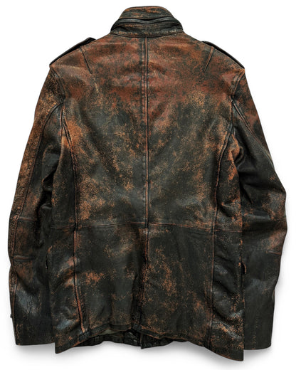 Yohji x Backlash “Rust” Speckled Spray Goat Leather Ballistic Jacket