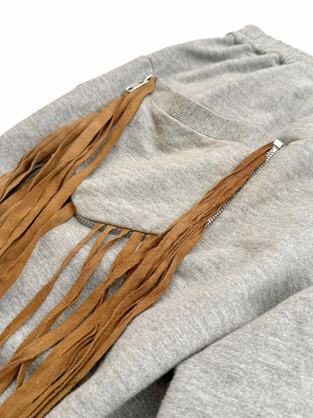 Fringe Zip Off Sweatpant