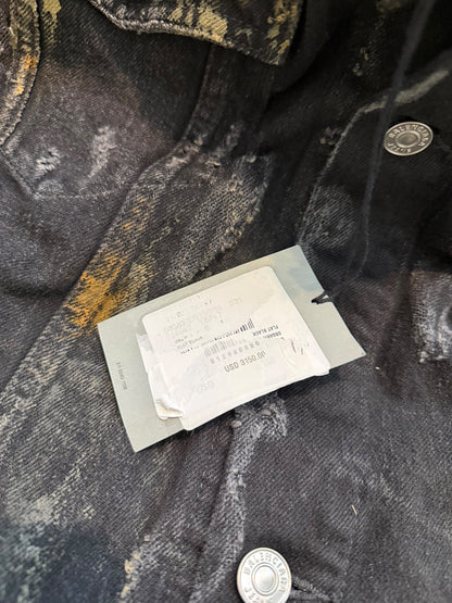 Mud Show Distressed Shredded Denim Trucker Jacket