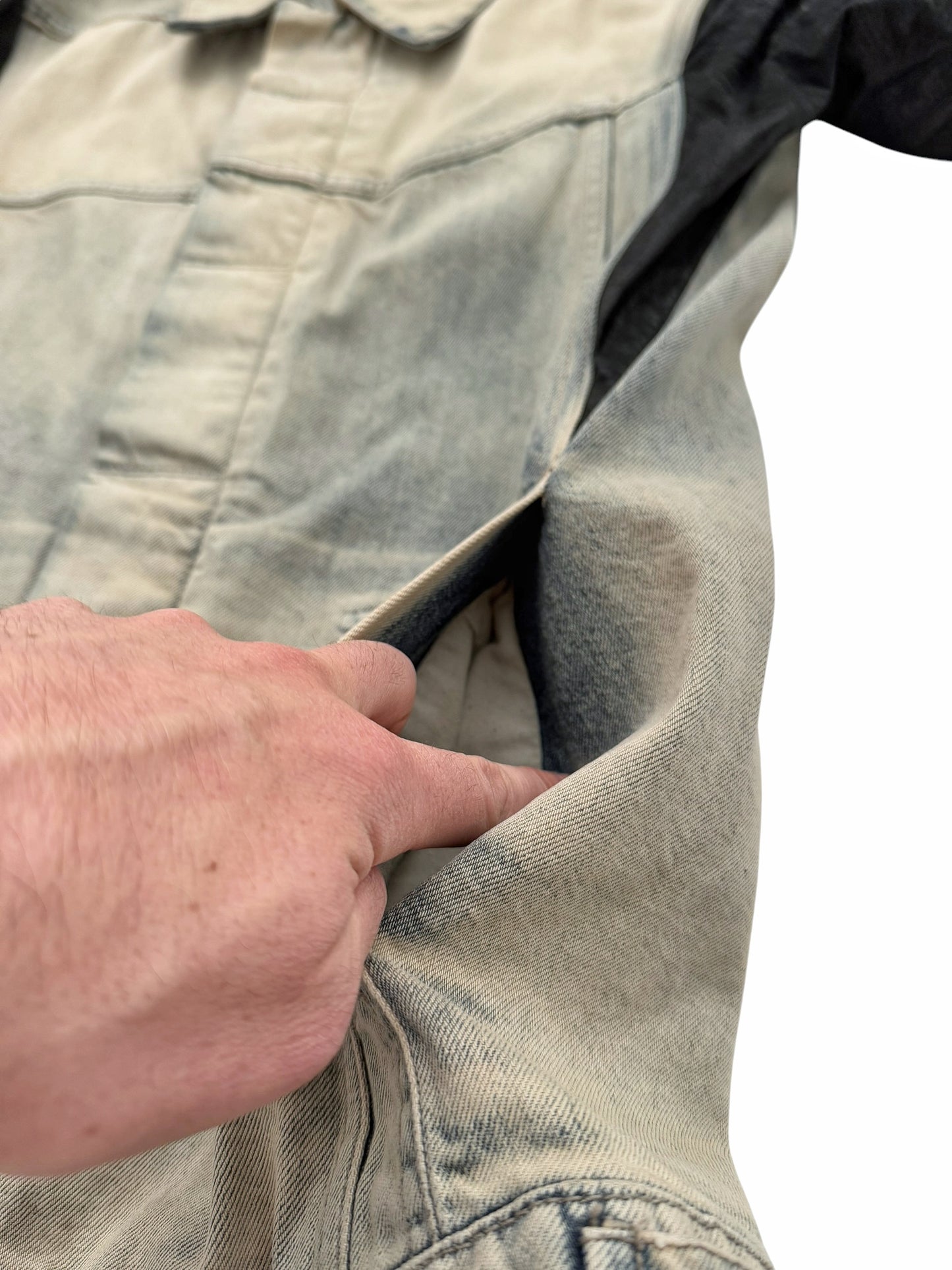 Crust Oiled Leather Stooge Trucker Denim Jacket