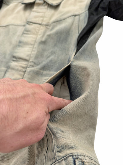 Crust Oiled Leather Stooge Trucker Denim Jacket