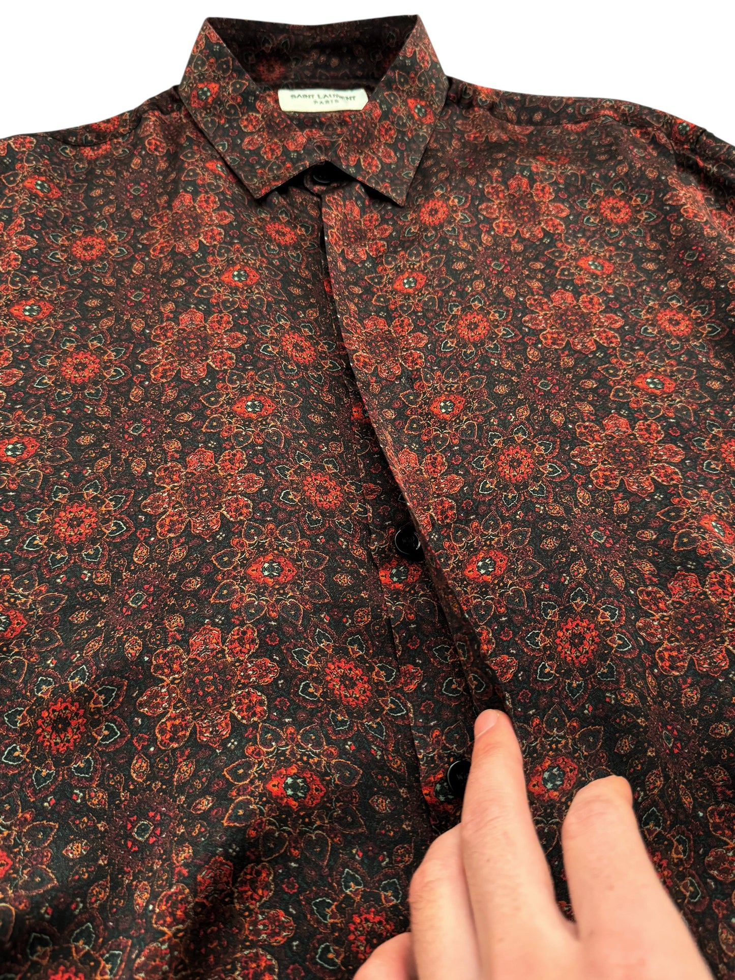Paisley Silk Red Shirt