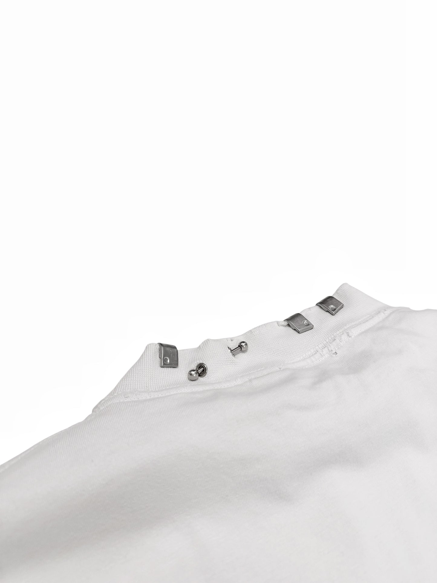 White Pierced Collar Shirt