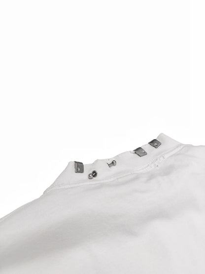 White Pierced Collar Shirt