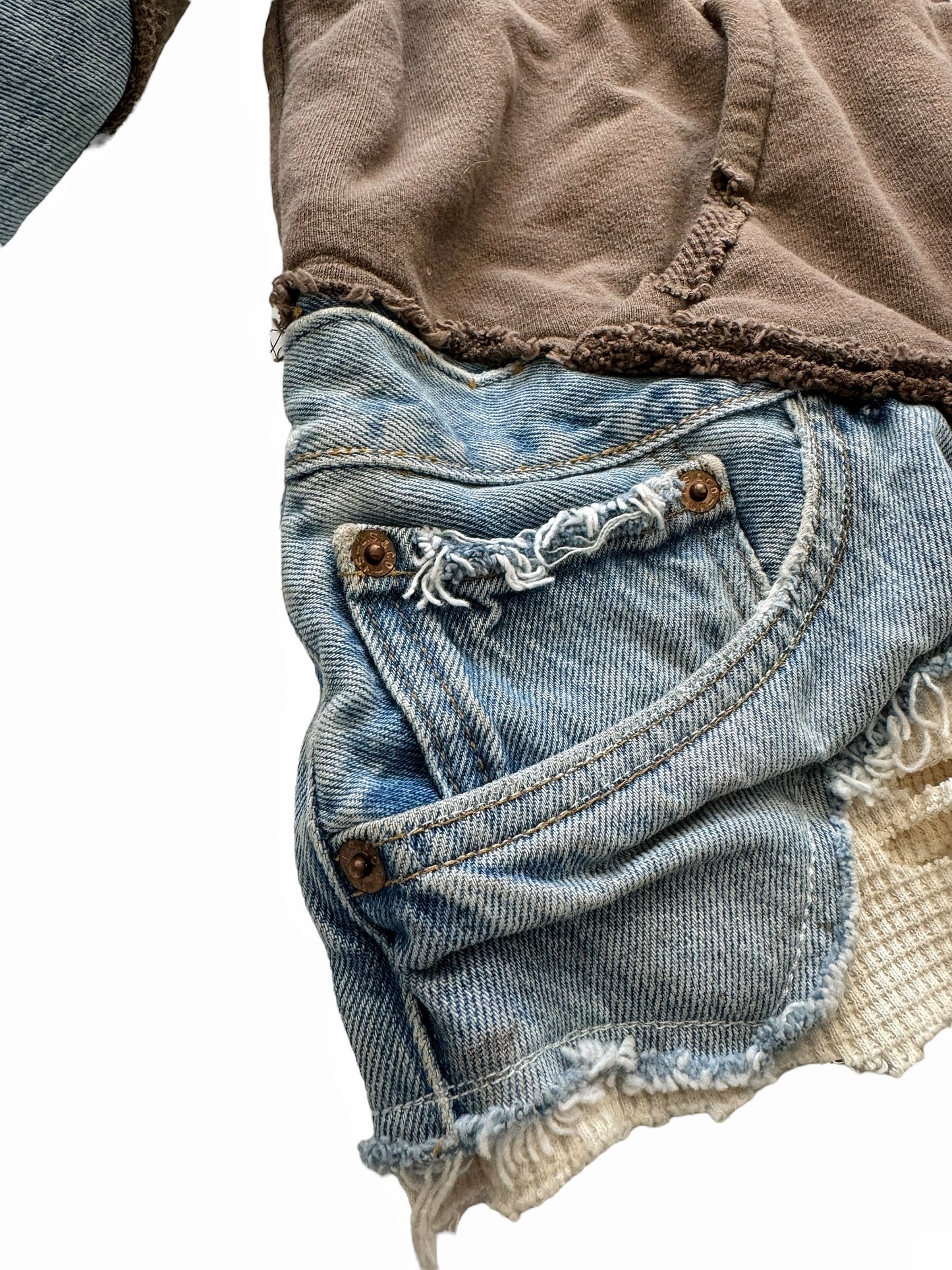 Sample Cocoa Brown Denim Fragment Hybrid Hoodie