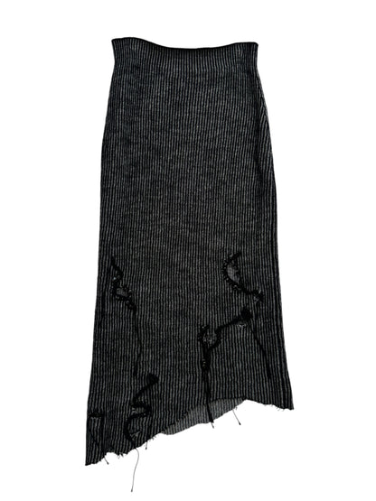 Deconstructed Knit Embellished Midi Skirt