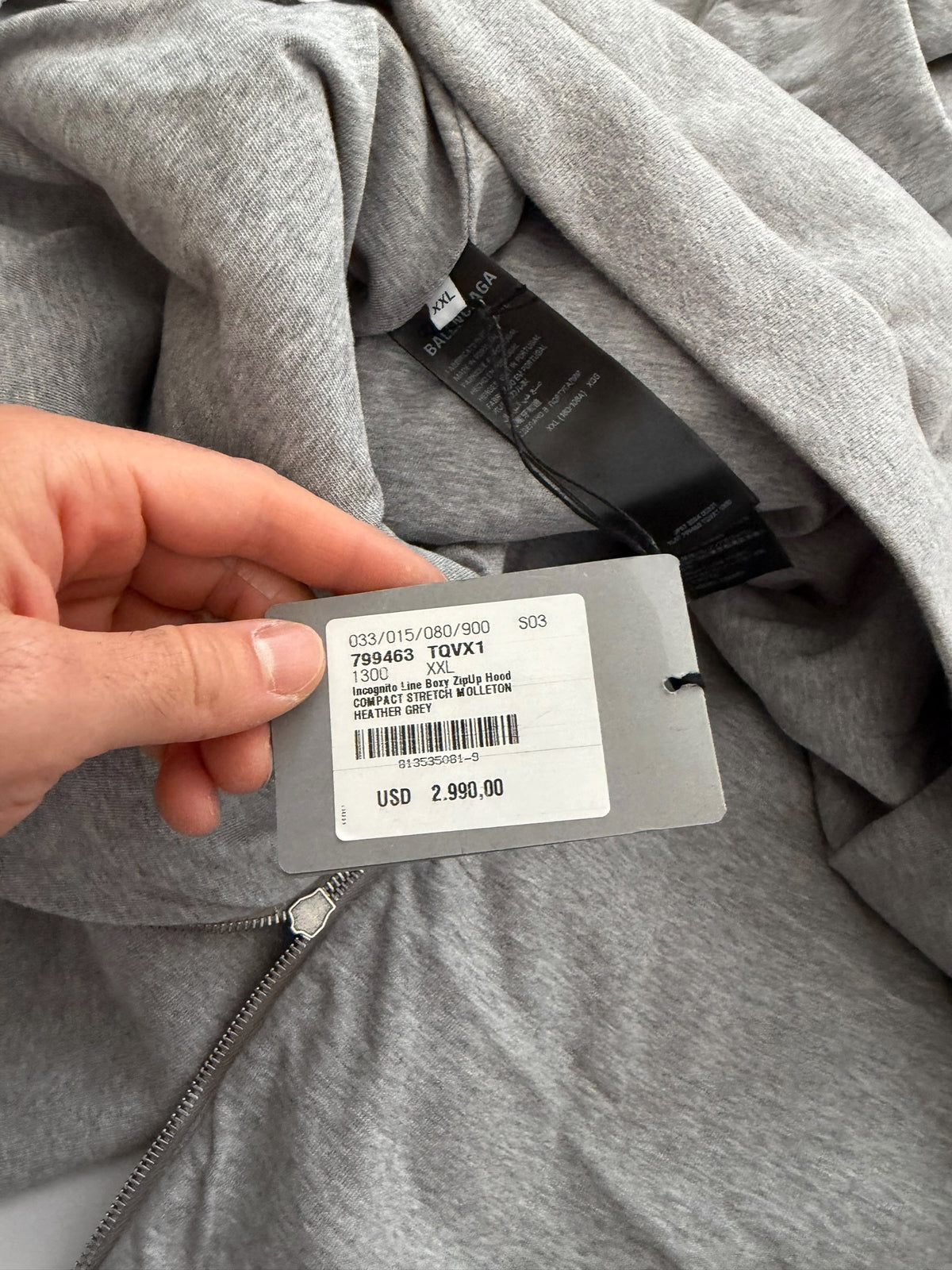 Grey Incognito Layer HEAVY Zip Hoodie