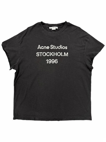 Cropped Distressed Logo Shirt