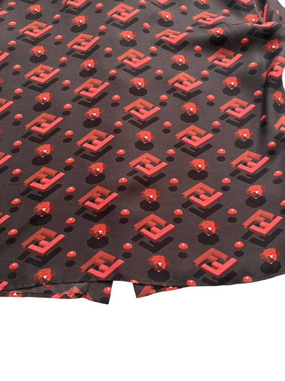 3D Diamond Rubino Silk Shirt
