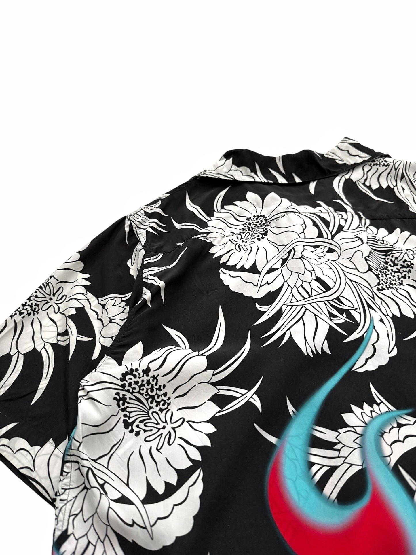 2018 Sample Viscose Flame Hawaiian Camp Shirt