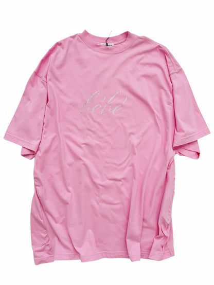 Bebe Rhinestone Crystal Pink Shirt