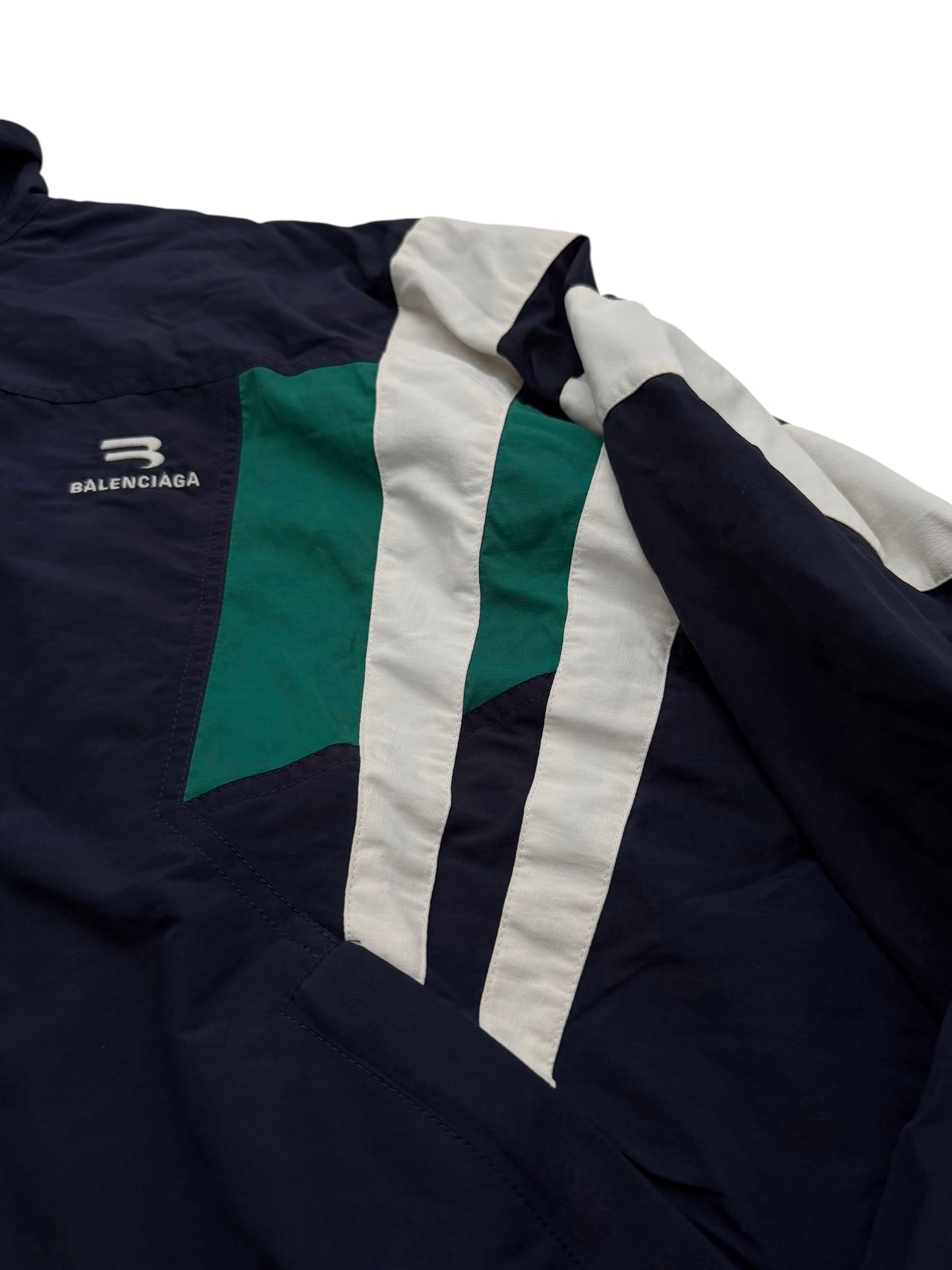 Sporty B Paneled Oversized Track Windbreaker Jacket